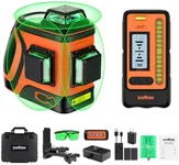 DOVOH Outdoor Laser Level with Receiver : Daylight High Visibility Laser Level 360 Self Leveling Up To 400ft Long Range 110mw High Power Green with Detector Outside Construction Landscaping, H3-360G