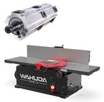 Wahuda Tools Jointer - 6-inch Benchtop Wood Jointer, Spiral Cutterhead Portable Jointer w/Cast Iron Tables & 4-Sided Carbide Tips & 10amp motor, Woodworking Tools for All Wood Types (50160CC-WHD)