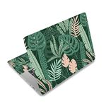 AIMSA Laptop Skin Sticker Decal, 12 13 13.3 14 15 15.4 15.6 inch Laptop Art Decal Protector Notebook Netbook PC 15.6" Universal Vinyl Cover, Pink Green Leaves