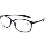 DOOViC Computer Reading Glasses Black/Rectangle Blue Light Blocking TR90 Flexible Frame Lightweight Readers for Men/Women +3.0