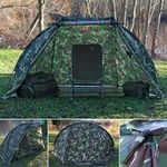 1-2 Man Camo DPM Carp Fishing Tent Bivvy Shelter | Quick Setup and Lightweight With Detachable Groundsheet