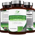 Natures Zest High Strength Acidophilus Probiotics 75 Billion CFU with Prebiotics 120 Capsules Friendly Bacteria Supplement, Vegan & Gluten Free, 4 Month’s Supply, UK Made