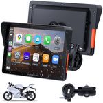 APHQUA 722 7-Inch Motorcycle GPS Navigation System with Apple CarPlay & Android Auto, Waterproof Touchscreen, Bluetooth, IP67 Waterproof for Motorbike, Support Siri & Google Assistant