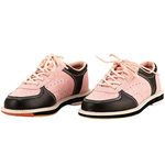 ZHENSI Women's Bowling Shoes Kids Aldult Leather Bowling Shoes Breathable Buffer Unisex,Pink,6