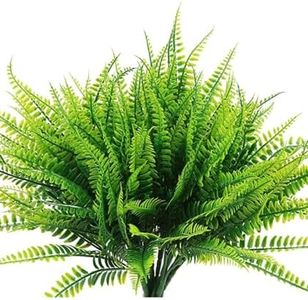 VRB Dec 4 Pcs Artificial Flowers Bunch Foam Flowers Sticks,Euclyptus Artificial Flowers for Home Decor,Bedroom, Living Room, Table, Balcony, Office, Wedding, Pooja (Grass Fern Bunch 4 pcs)