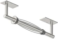 WZRUA Kitchen Roll Holder Under Cabinet, Wall Mounted or Self Adhesive Paper Holder, Brushed Nickel SUS304 Stainless Steel Kitchen Roll Holder with Damping for Kitchen(Square Base)