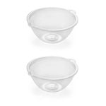 Addis Large Sized Food Preparation Clear Mixing Kitchen Cooking Bowl 4 Litre (2 Pack)