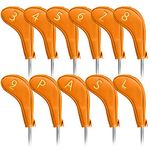 Craftsman Golf Orange 11pcs/Set Zipper Closure Meshy Golf Club Iron Head Covers Headcover with No. on Both Sides for Right and Left Handed Golfer