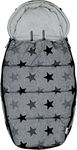 Dooky Footmuff for Pram/ Stroller/ Pushchair/ Car Seat, Universal Fit, Water and Wind Resistant, Double Zip, 3- and 5-Point Straps, 0-48 Months, Large, Grey Stars