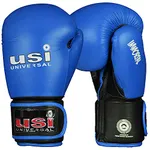 USI UNIVERSAL Boxing Gloves, 609M1 Blue Immortal Safe Spar Gloves, Punching Bag Gloves For Boxing, Training, Top Grain Hide Leather, Foam Padding, Elastic Hook & Loop Wrap Around Strap (Size 16oz)