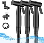 Arofa Black Bidet Sprayer for Toilet, 3 Pack Handheld Jet Sprayer Adjustable Water Pressure Muslim Shower with Bidet Hose, Bidets for Existing Toilets Cloth Diaper Spray for Baby/Feminine Wash