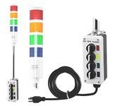 Crescent Enterprises Signaworks 4 Stack Led Andon Tower Light, 3 Pos On Off Flash, Red Amber Green Blue, 8 Ft Power Cord, Plug & Play Ready
