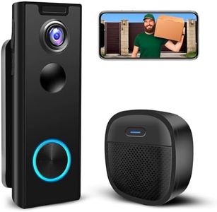 KAMEP Video Doorbell Camera with Chime,Wireless Doorbell Camera with Angle Mount/Voice Changer/2-Way Audio/PIR Motion Detection/No Monthly Fee/Compatible with Alexa&Google Home