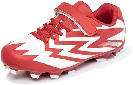 Sooneeya Youth FG Baseball Shoes with Non-Slip Grips Red 4.5 M Big Kid