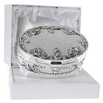 De Walden Goddaughter Gift, Engraved Silver Plated Rose Trinket Box in a Presentation Box, Goddaughter Gift Ideas, Christening Gifts