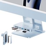 iMac Accessories for iMac 2021/2023, PULWTOP USB C Hub for iMac with 10Gbps NVMe SATA SSD USB A/C 10Gbps, iMac USB Adapter for M1/M3, 2 USB A 2.0, SD/TF for iMac 24 inch & Studio Display 2 Blue