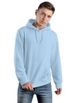 CRAZYMONK Plain Sky Blue Unisex Hoodie - Sky Blue, XXL