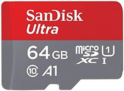 SanDisk Ultra Plus 64GB microSDXC UHS-I Card with SD Adapter, Grey/Red, Full HD up to 100 MB/S For Android Phone, Tables and Camera (2 Pack of 64 GB Micro SD- Card)