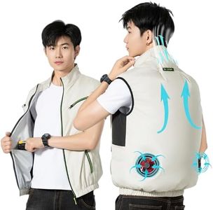Fan Vest Cooling, Air Conditioned Jacket, Cooling Vest with Fans for Hot Weather Men & Women (White,XX-Large)