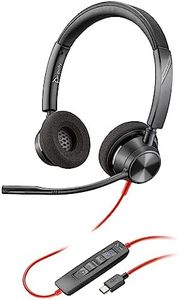 Poly (Plantronics) Blackwire 3320 Stereo Headset, On-Ear w/Noise-canceling mic, 130g, Connect to Mobile/Tablet via USB-C/A, 180-degree pivoting Speakers, Dynamic EQ, Hi-Fi Stereo, Black, 8G0Y9AA