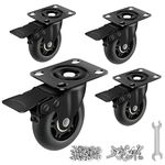 3“Wheels for cart,cart Wheels with Brake,Industrial casters Set of 4 Heavy Duty.Suitable for Furniture and workbenches. The Maximum Load is 2000LBS Caster Wheels Heavy Duty(Free Screws and Wrenches)