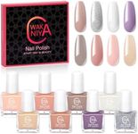 wakaniya Nail Polish Set 8 Colors Nude Pink White Purple Mini Regular Nail Polish Set Quick Dry Fingernail Toenail Polish for Beginner Nail Polish Kit for Women