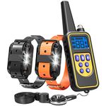 FunniPets Dog Training Collar, Waterproof Dog Shock Collar with Remote 2600ft Control Range E Collar for 2 Dogs with 4 Training Modes Light Shock Vibration Beep for Medium and Large Breed Dogs