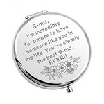 G-ma Gift for Mother's Day Compact Makeup Mirror Grandmother G-ma Gift from Granddaughter Appreciation Gift (G-ma, EVER-M)