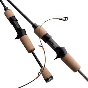 PURELURE Titanium-T Extra Ultralight BFS Baitcaster Rod 5'3'' Carbon Fiber Ultra Light Fishing Rod Fast Action Baitcasting Rod 2Pcs for Trout Panfish, Titanium Tip & Guide, AA+ Cork Handle