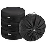 Explore Land Seasonal Tire Cover - Spare Tire Bag with Handle, Durable Winter Wheel Storage Tote Against Dust and Scratches, 4 Pack (Fits Tire Diameters 29''-31.75'', Black)