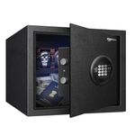Amazon Basics 30 Litres Digital Safes for Home & Office - Digital Lock 2-in-1 unlocking | locker safe with Motorized Door Locking Mechanism | Size : 32 H x 40 W x 32 D(cm) | Black | Weight: 13 Kgs