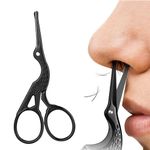 Nose Trimmer For Men, Scissors For Moustache Trimming Men, Stainless Steel Nose Scissors Beard Mustache Eyebrow Trimmer, Safety Grooming Scissors With Round Blunt Tips Suitable For Men & Women