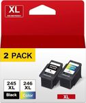 Ink 245 246 Encre 245 246 XL Printer Ink 245 246 Replacement for Ink 245 246 pg-245 cl-246 pg 245 cl 246 Printer Ink 245 246 for Pixma MX492 MX490 (1 Black, 1 Tri-Color, 2 Pack)