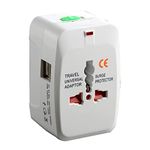 Latest Universal Travel Adapter Worldwide 2 USB Travel Adapter with Built in Dual USB Charger Ports