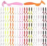 ZIEM 100pcs 4cm Soft Artificial Fishing Lures Swimbait Tail Grub Lures Worm Moggot Grub Lures Baits