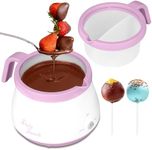 Party Desserts Candy and Chocolate Melting Pot with 2 Pots, Melts Candy Chocolate in a Couple of Minutes, Ideal for Cake Pops Cookies Cakes, 2.5 Cups, Pink