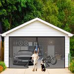 Mesh Screen Door with Magnets 280 x 195 cm, Fly Mosquitos Bug Insect Screen for Sliding Glass Door French Door Patio Door, Full Frame Hook & Loop, Hands Free, Pet Friendly Black