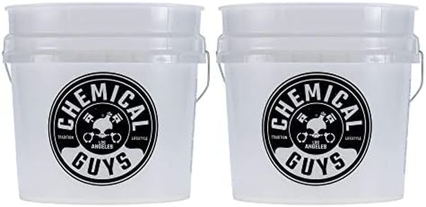 Chemical Guys ACC10602 Heavy Duty Ultra Clear Detailing Bucket for Cars, Trucks, SUVs, Jeeps, Motorcycles, RVs & More, 4.25 Gallon, 2 Pack (Buckets Only)