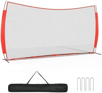 Shopsource 20x10ft Barricade Backstop Net, Ball Sports Barrier Netting, Protection Screen for Baseball Softball Lacrosse Soccer Hockey Training for Backyard with Carry Bag