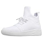 Mens All White High Top Sneakers Fa