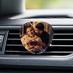 Custom Crystals Car Air Vent Clip with Photo Personalized Picture Car Air Freshener Clips Interior Car Accessories Decoration for Women Men