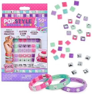 Cool MAKER PopStyle Bracelet Maker Expansion Pack, 50+ Gem Beads, 3 Friendship Bracelets, Bracelet-Making Kit, DIY Arts & Crafts Kids’ Toys for Girls