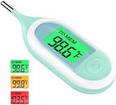 Baby Thermometer for Digital Rectal - Fast Accurate Infant Thermometer with Fever Alarm, LCD Display and Memory Function