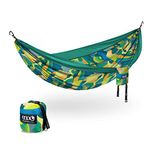 ENO, Eagles Nest Outfitters DoubleNest Print Lightweight Camping Hammock, 1 to 2 Person, Retro/Emerald