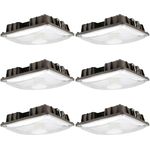 Konlite 27W LED Canopy Area Light - 6 Pack - Dark Bronze - 100W Equal - 3800 LM - Daylight Light - 120-277V - UL, Idea for for Gas Station, Gym, Warehouse, Shop, Underpass, Loading Dock etc.