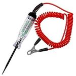 3V 6V 12V 24V 48V DC Car Truck Voltage Circuit Tester with Crocodile Clip & Indicator Light Automotive Long Probe Pen Electrical Circuit Continuity Tester with Digital LED Display