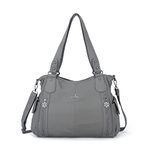 Angelkiss 2 Top Zippers Multi Pockets Women Handbags/Washed Leather Purses/Shoulder Bags 1193…