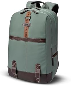 Gear Classic 4 19"/31L anti theft faux leather Medium Water Resistant Laptop Backpack/Casual Backpack/Daypack/Travel Backpack/College Bag For Men/Women(Pista Green-Brown)