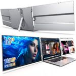 L LIMINK 16inch Portable Triple Monitor for Laptop, 1200P 16:10 Ratio Narrow-Bezel Al Alloy IPS Triple Screen Laptop Monitor Extender, Dual Laptop Screen Extender for Mac/Win 15-17.3" Laptop -LK16