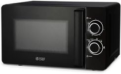 COMMERCIAL CHEF Black Microwave 0.7 Cu. Ft. with Rotary Switch Knob, 700W Countertop Small Microwave with Microwave Turntable Plate, 6 Level Power Tabletop Microwave with Microwave Handle